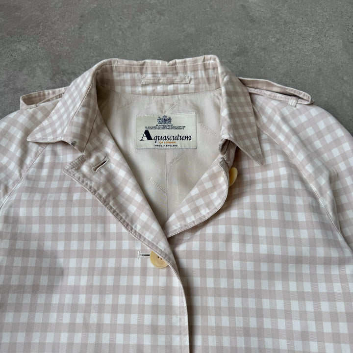 Aquascutum Chore Jacket Beige & White Women's UK 12