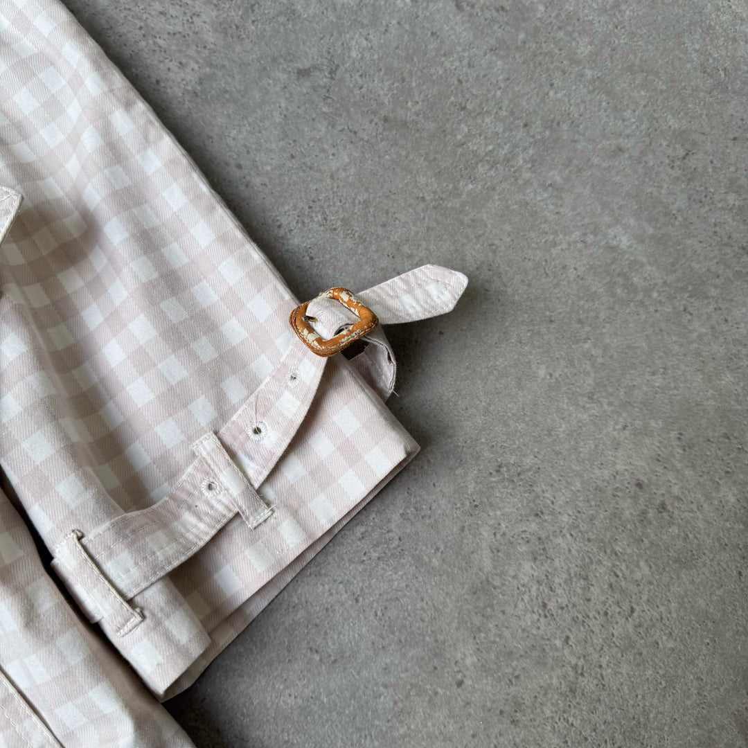 Aquascutum Chore Jacket Beige & White Women's UK 12