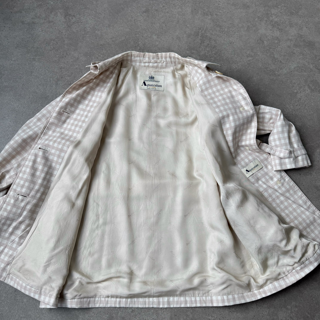 Aquascutum Chore Jacket Beige & White Women's UK 12