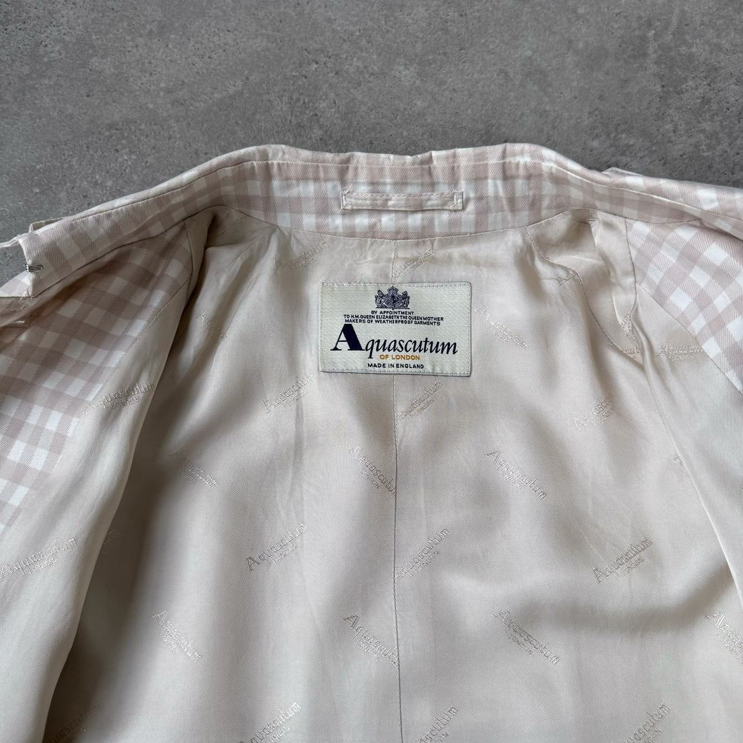 Aquascutum Chore Jacket Beige & White Women's UK 12