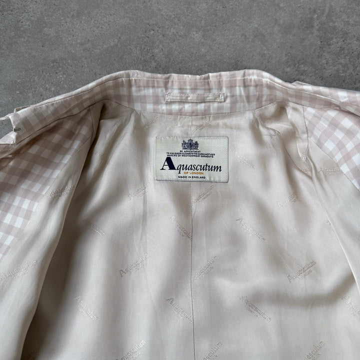Aquascutum Chore Jacket Beige & White Women's UK 12