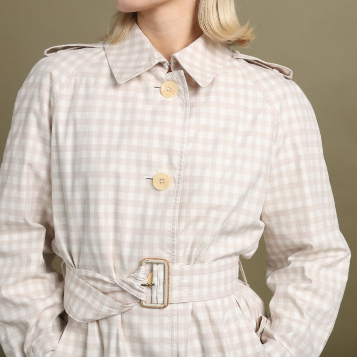 Aquascutum Chore Jacket Beige & White Women's UK 12