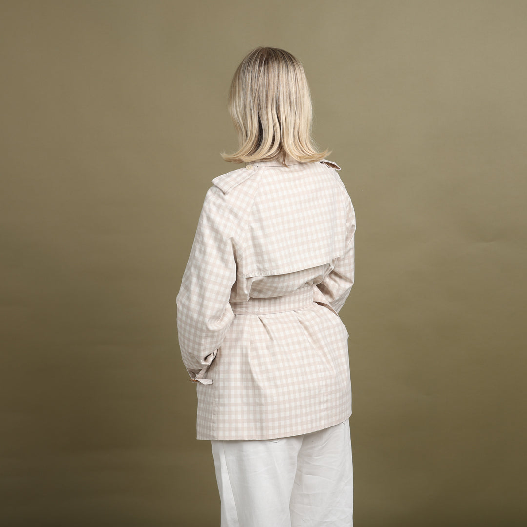 Aquascutum Chore Jacket Beige & White Women's UK 12