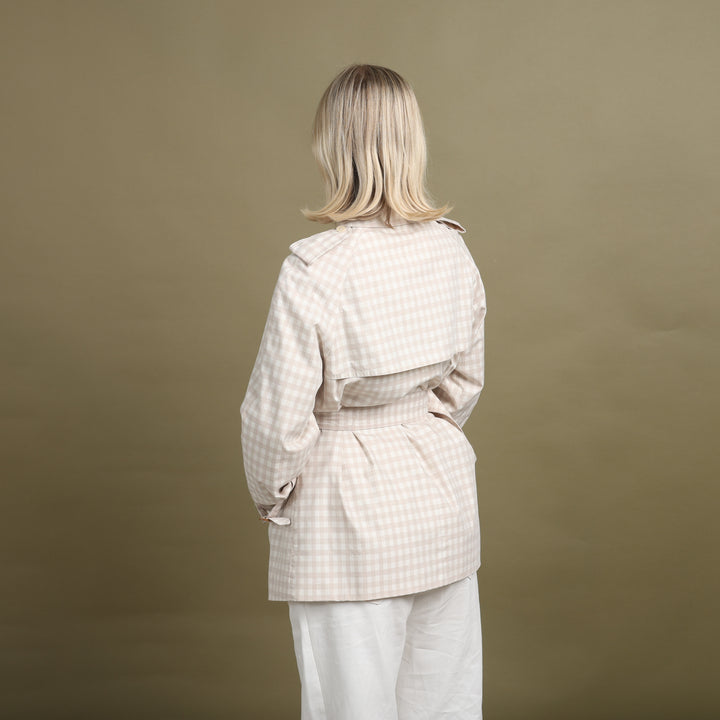 Aquascutum Chore Jacket Beige & White Women's UK 12