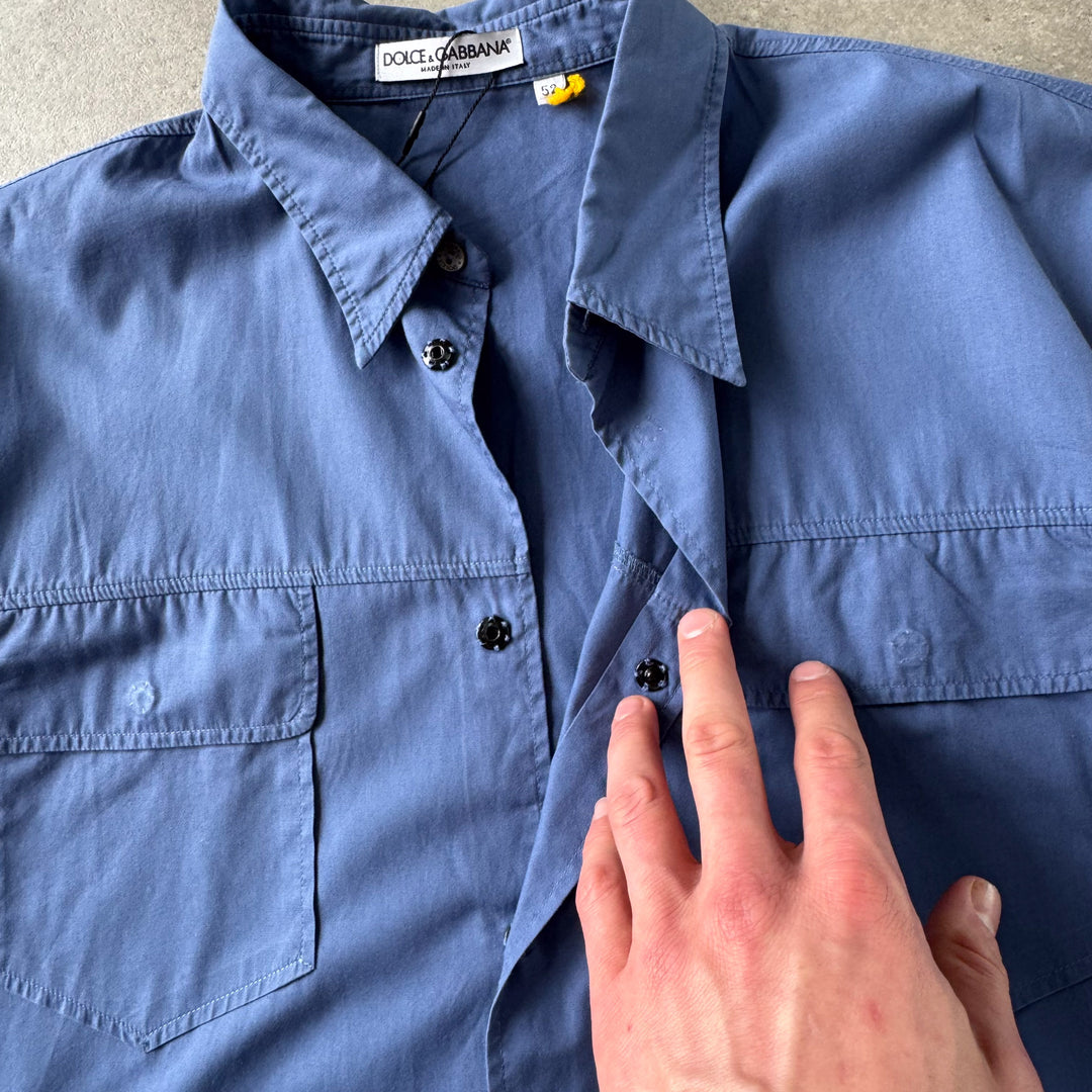 Dolce & Gabbana Short Sleeve Shirt Bottle Blue Men's XL