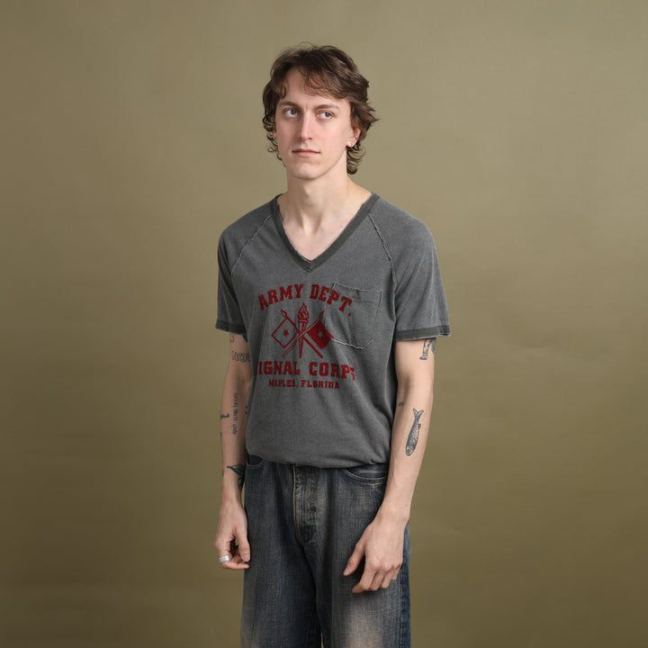 Dolce & Gabbana V-Neck T-Shirt Grey & Red Men's M