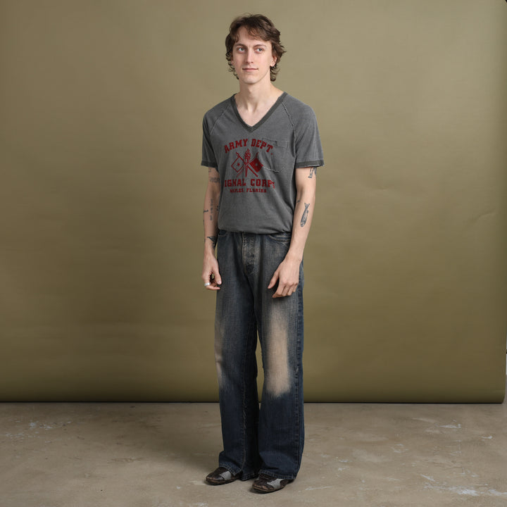 Dolce & Gabbana V-Neck T-Shirt Grey & Red Men's M