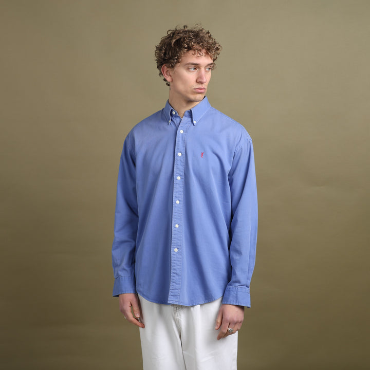 Yves Saint Laurent Oxford Shirt Bottle Blue Men's M