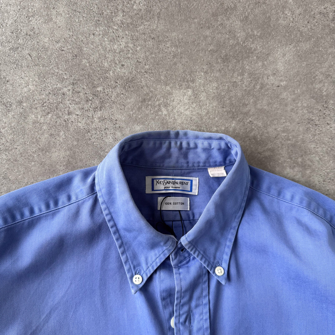Yves Saint Laurent Oxford Shirt Bottle Blue Men's M