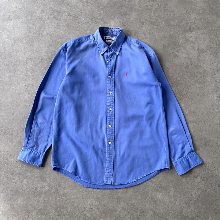Yves Saint Laurent Oxford Shirt Bottle Blue Men's M
