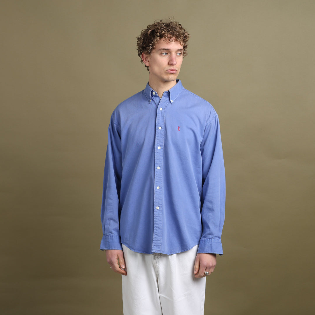 Yves Saint Laurent Oxford Shirt Bottle Blue Men's M