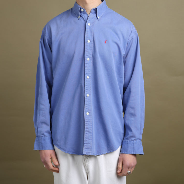 Yves Saint Laurent Oxford Shirt Bottle Blue Men's M