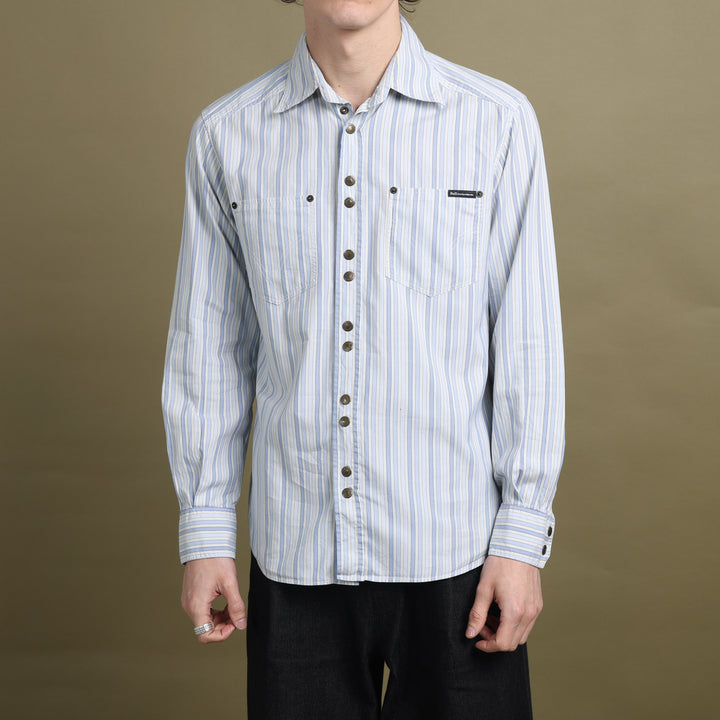 Dolce & Gabbana Dress Shirt White & Blue Men's M