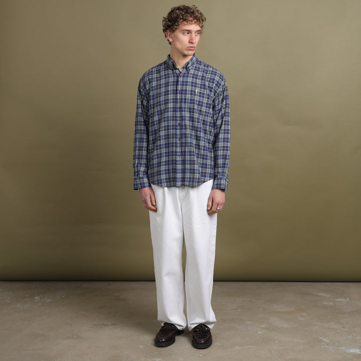 Yves Saint Laurent Flannel Shirt Blue Men's L
