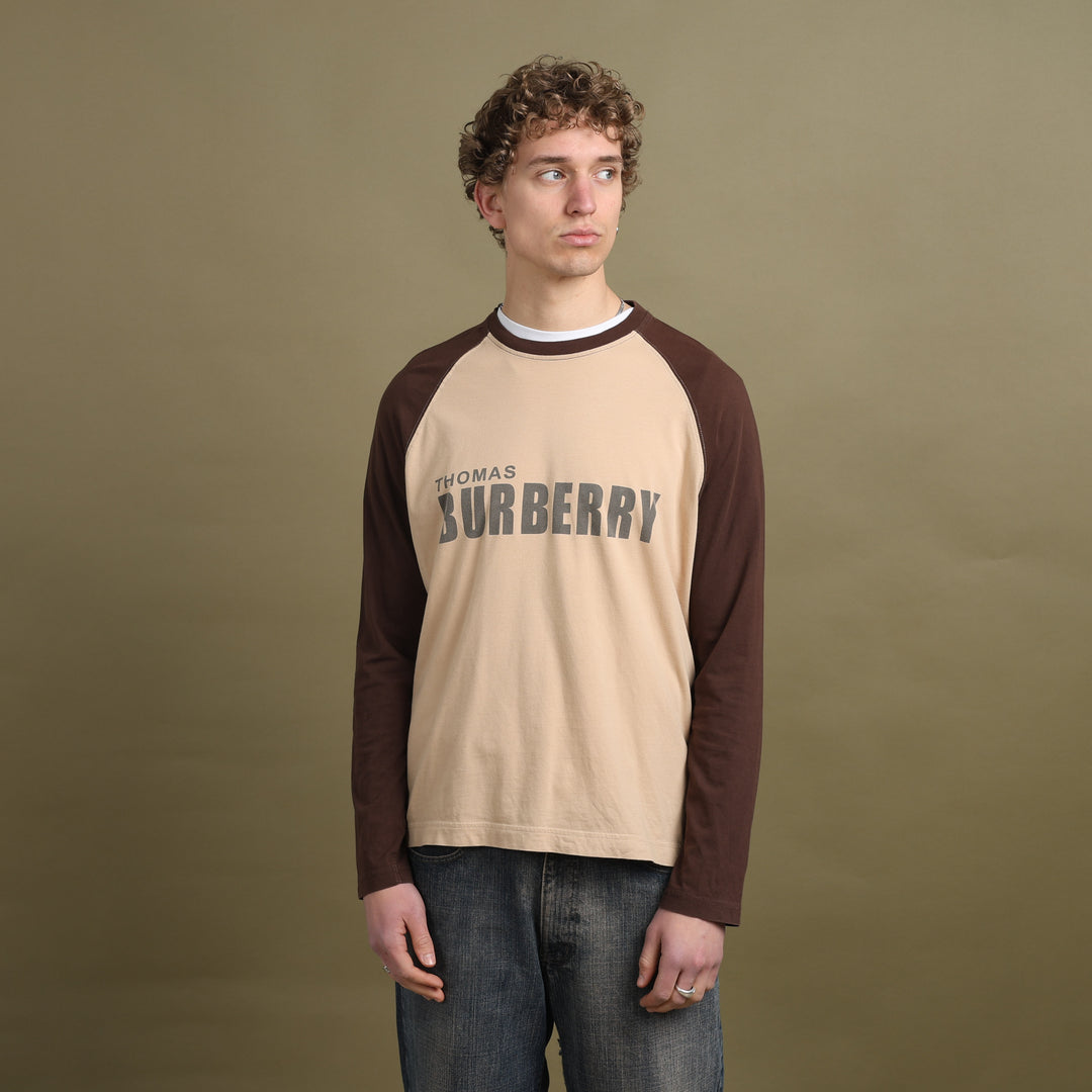 Thomas Burberry Long Sleeve T-Shirt Beige Men's L