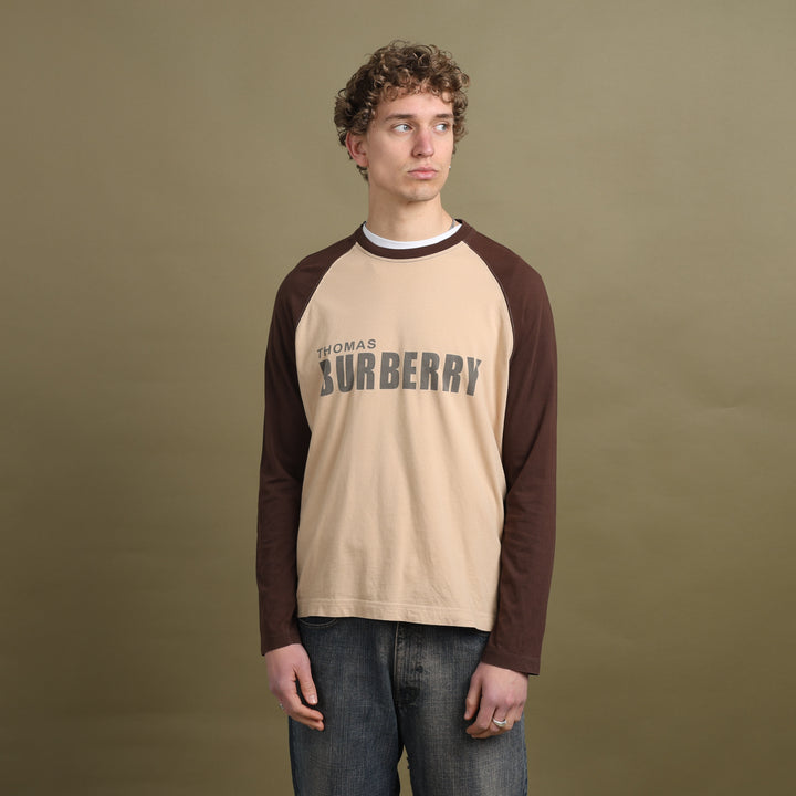 Thomas Burberry Long Sleeve T-Shirt Beige Men's L