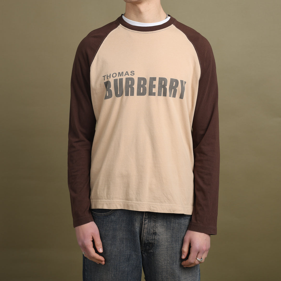 Thomas Burberry Long Sleeve T-Shirt Beige Men's L
