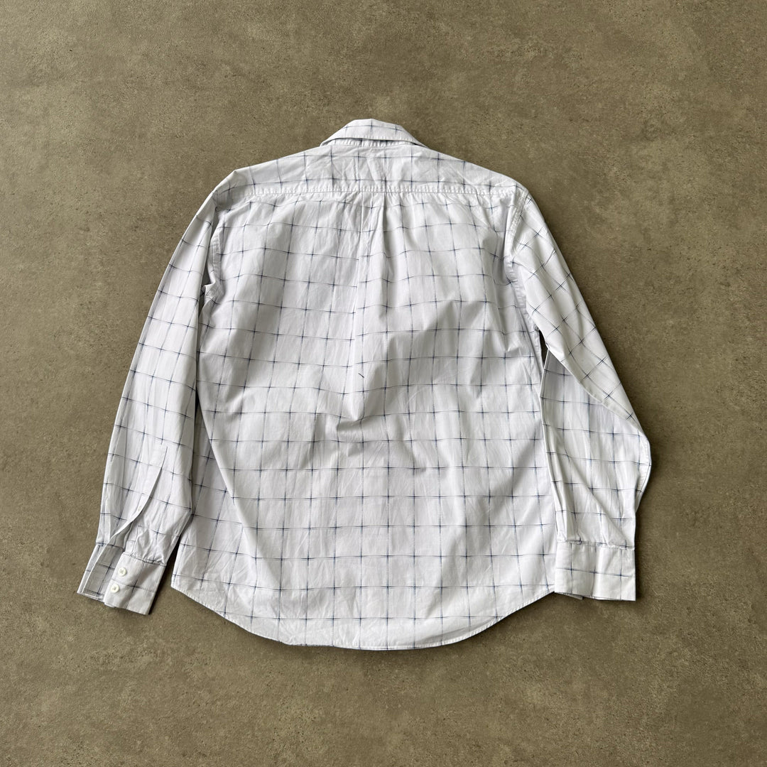Yves Saint Laurent Dress Shirt White & Blue Men's L
