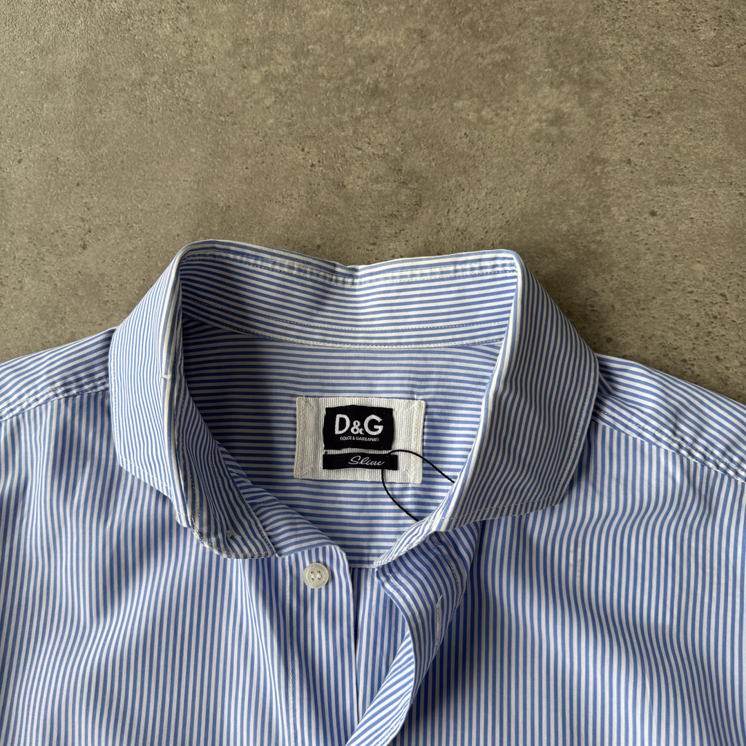 Dolce & Gabbana Dress Shirt Light Blue & White Men's L