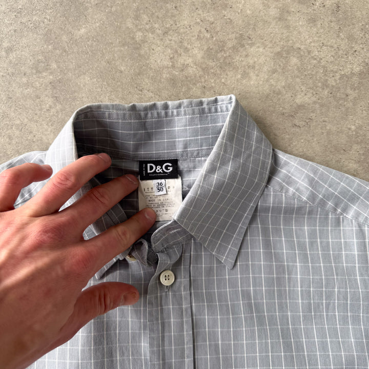 Dolce & Gabbana Short Sleeve Shirt Grey & White Men's M