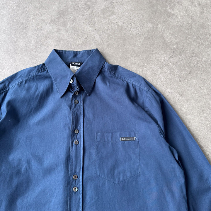 Dolce & Gabbana Dress Shirt Navy Blue Men's L