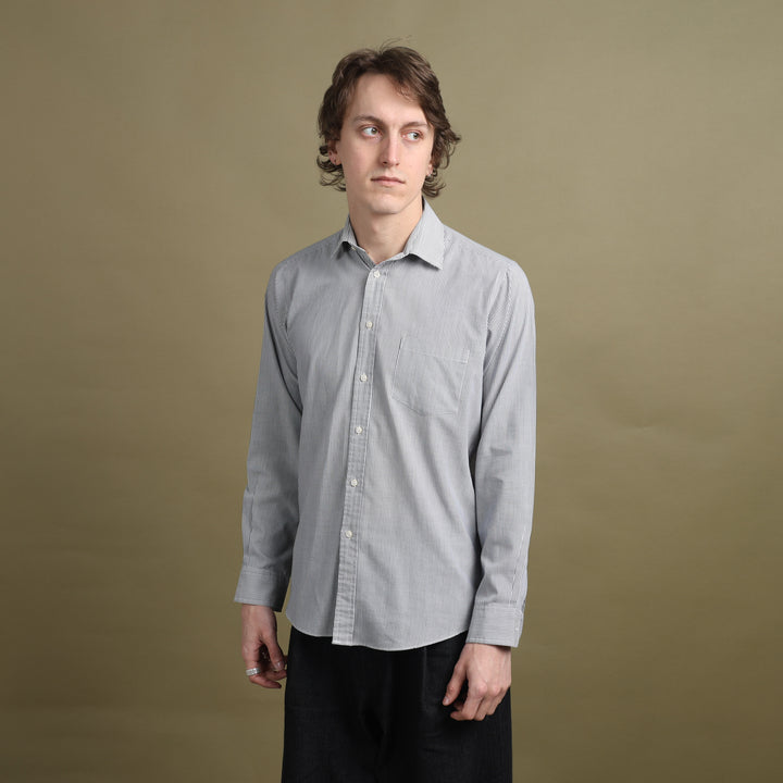 Yves Saint Laurent Dress Shirt Grey & White Men's S