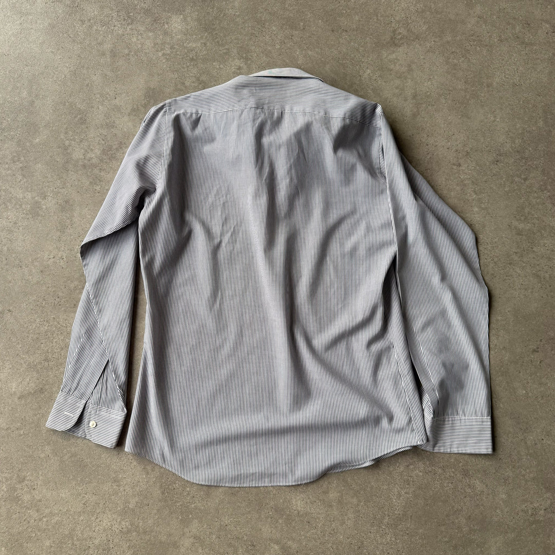 Yves Saint Laurent Dress Shirt Grey & White Men's S