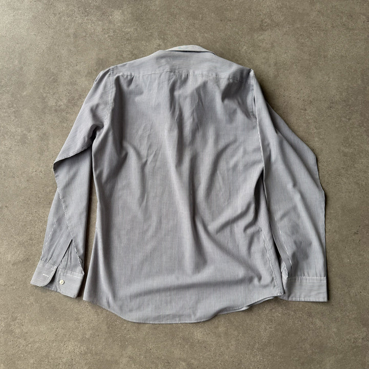 Yves Saint Laurent Dress Shirt Grey & White Men's S