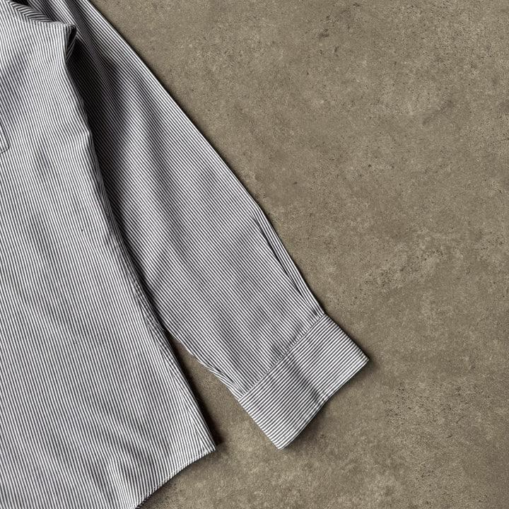 Yves Saint Laurent Dress Shirt Grey & White Men's S