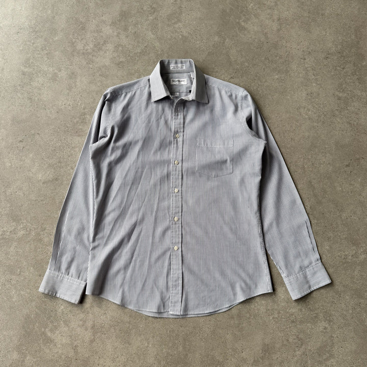 Yves Saint Laurent Dress Shirt Grey & White Men's S