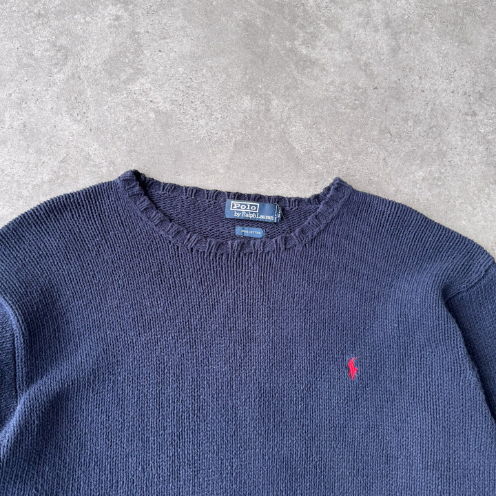 Ralph Lauren Crew Neck Jumper Navy Blue Men's L