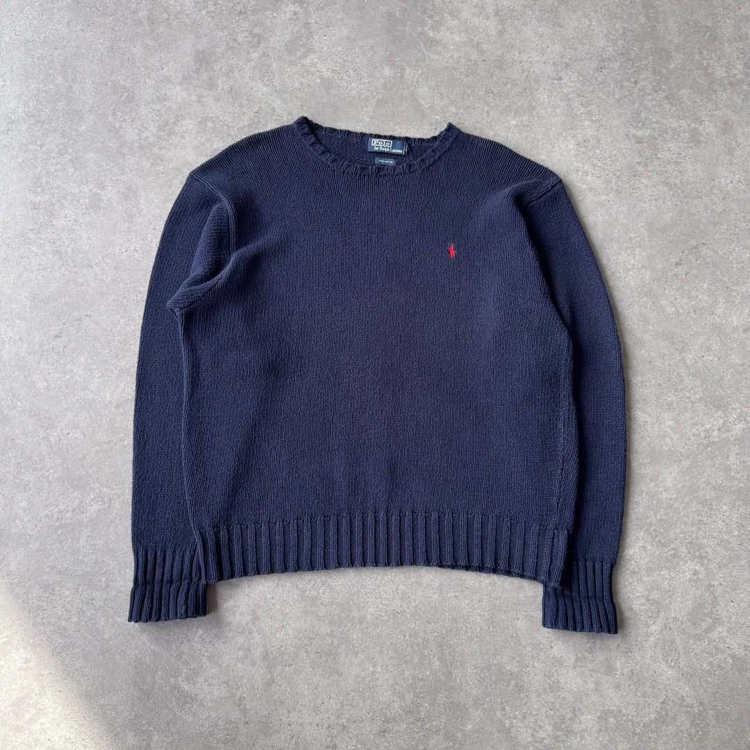 Ralph Lauren Crew Neck Jumper Navy Blue Men's L