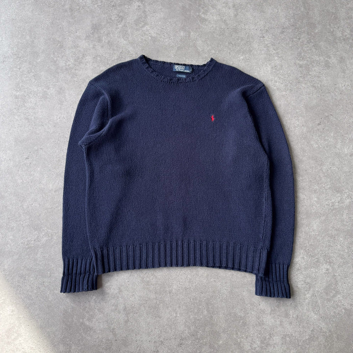 Ralph Lauren Crew Neck Jumper Navy Blue Men's L