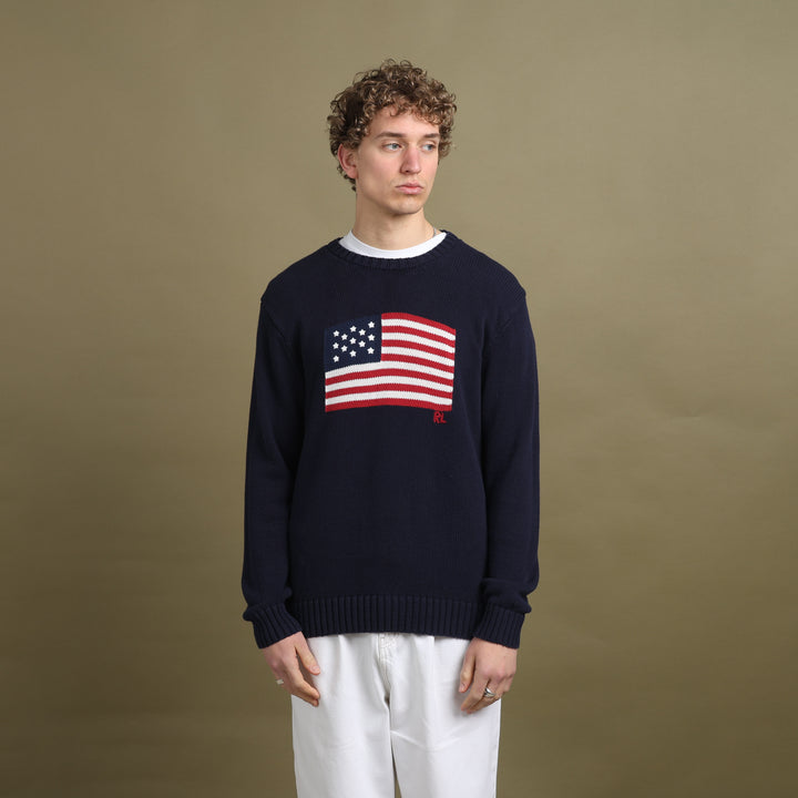 Ralph Lauren Crew Neck Jumper Navy Blue Men's M