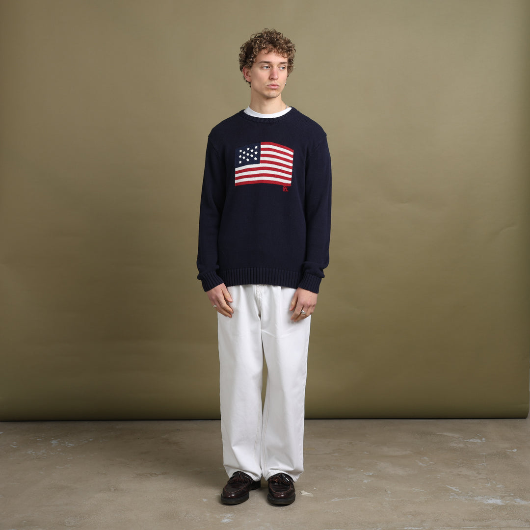 Ralph Lauren Crew Neck Jumper Navy Blue Men's M