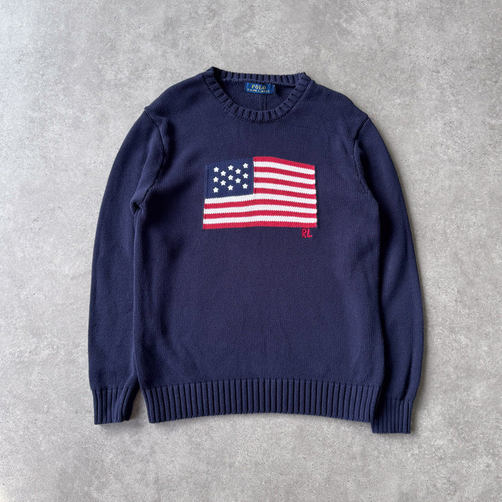 Ralph Lauren Crew Neck Jumper Navy Blue Men's M