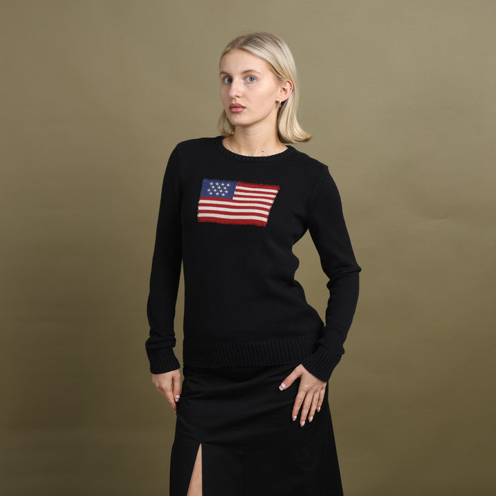 Ralph Lauren Crew Neck Jumper Black Women's UK 8
