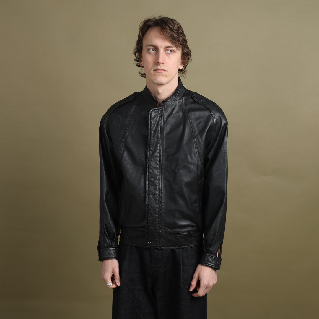 Burberry's Leather Bomber Jacket Black Men's M