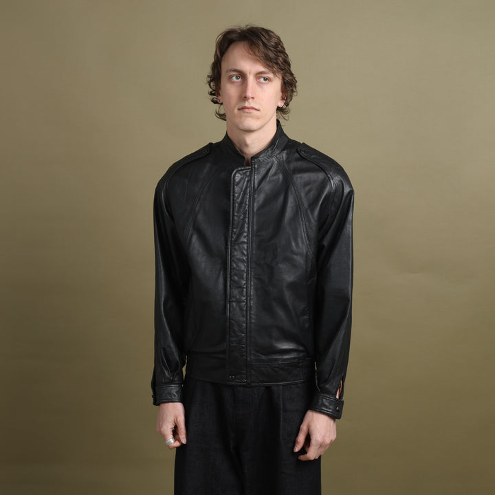 Burberry's Leather Bomber Jacket Black Men's M