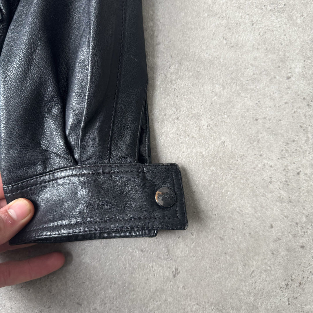 Burberry's Leather Bomber Jacket Black Men's M