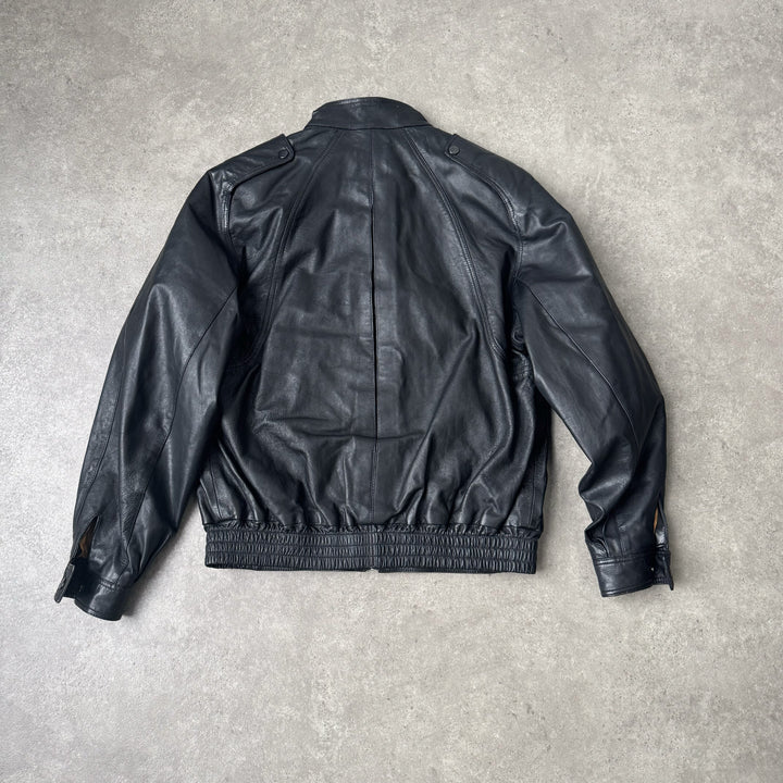 Burberry's Leather Bomber Jacket Black Men's M