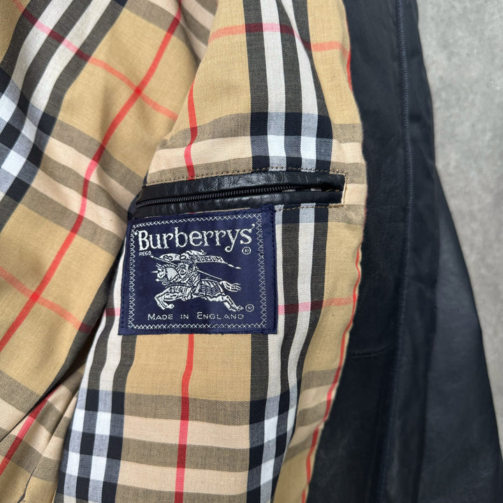 Burberry's Leather Bomber Jacket Black Men's M