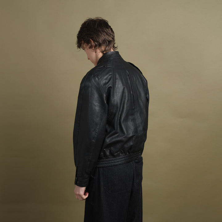Burberry's Leather Bomber Jacket Black Men's M