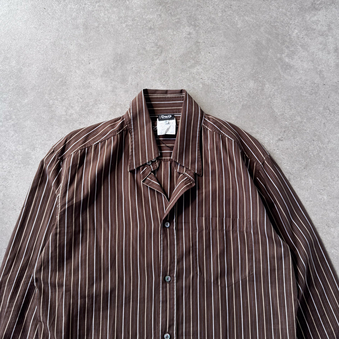 Dolce & Gabbana Dress Shirt Brown Men's L/XL