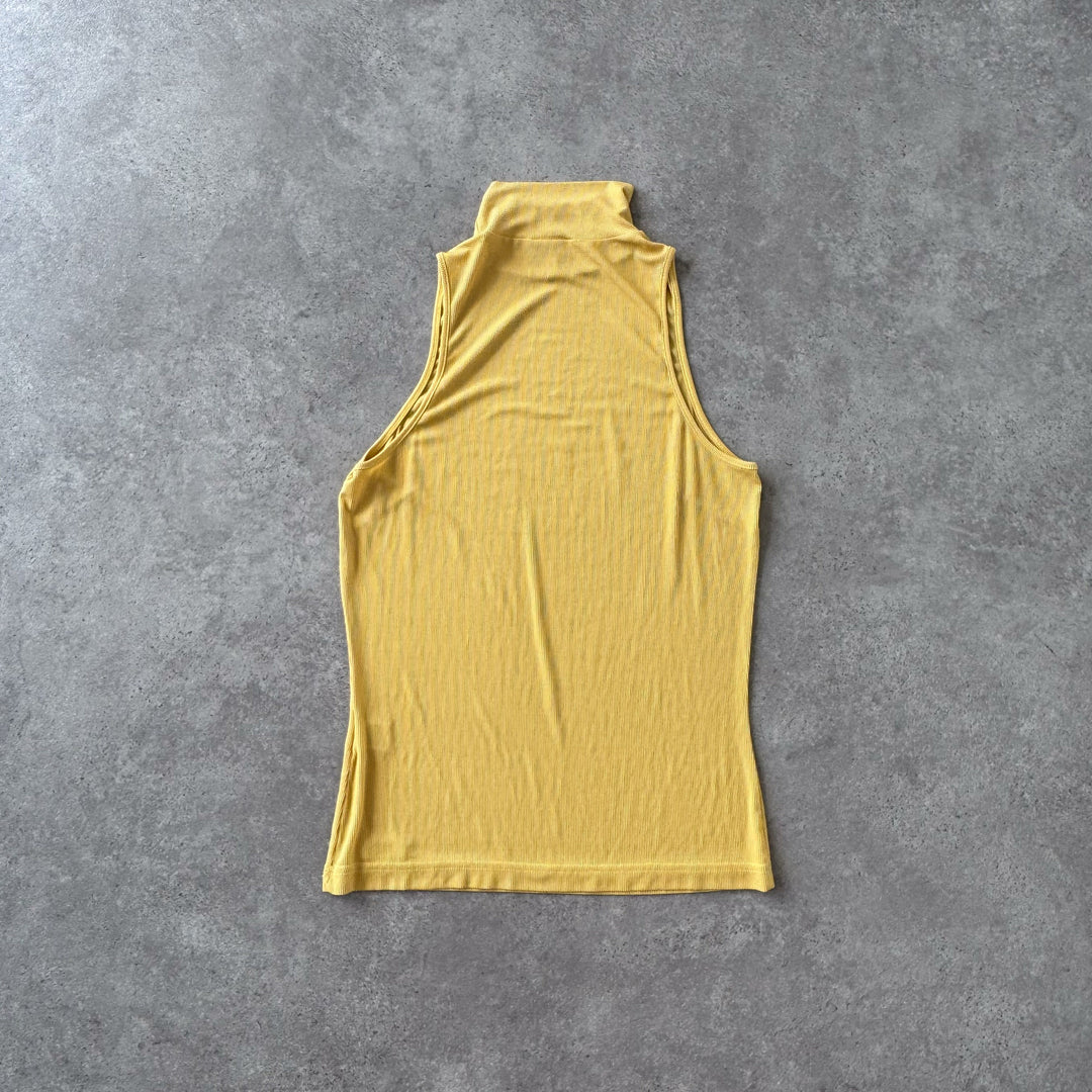 Dolce & Gabbana Sleeveless Turtleneck Top Yellow Women's UK 10