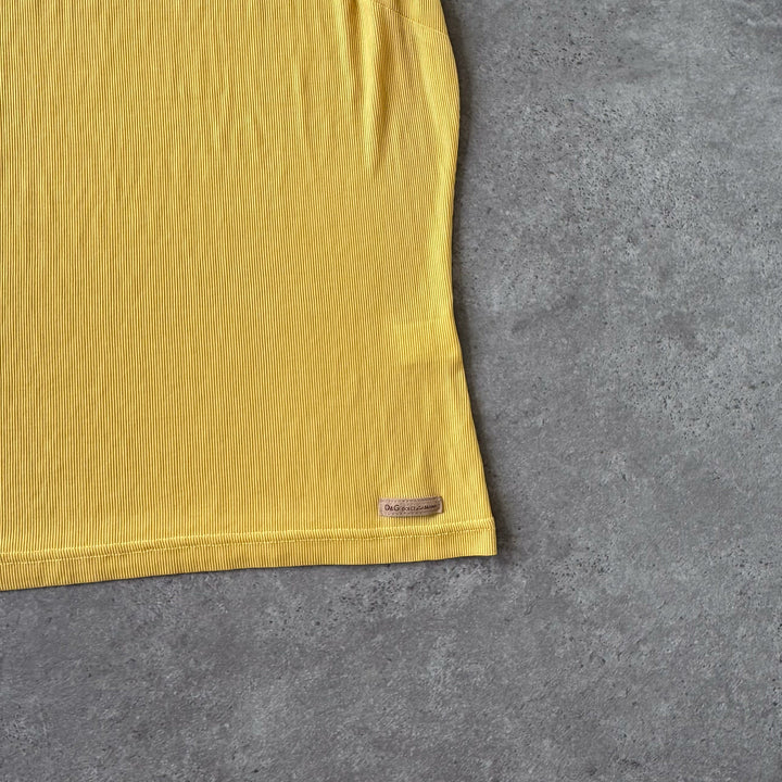 Dolce & Gabbana Sleeveless Turtleneck Top Yellow Women's UK 10