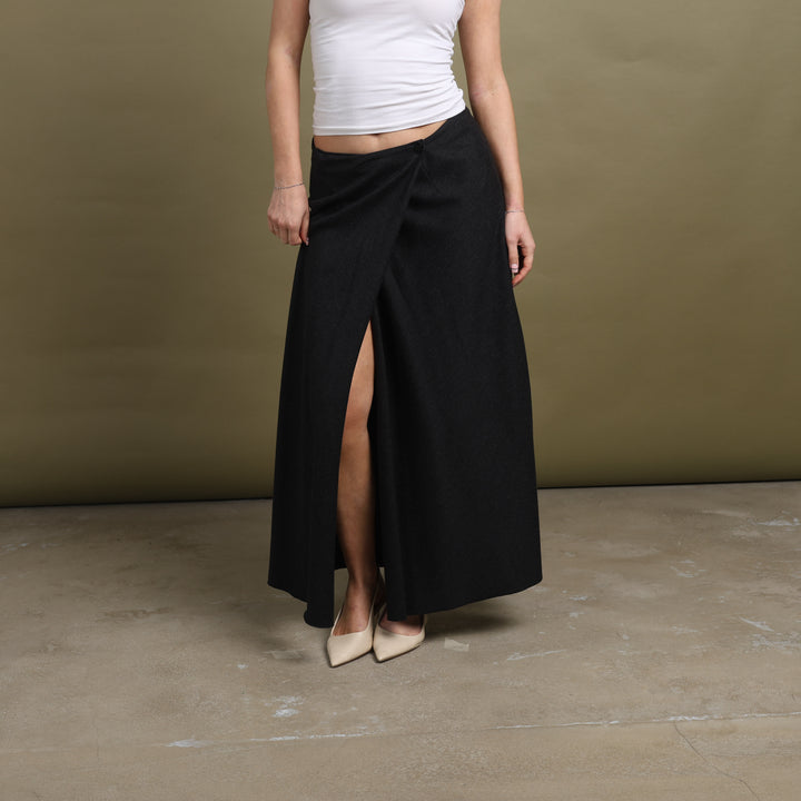 Armani Collezioni Maxi Skirt Charcoal Grey Women's UK 10