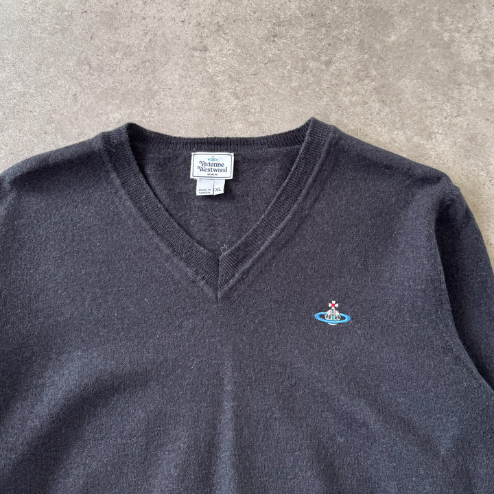 Vivienne Westwood V-Neck Jumper Black Women's M