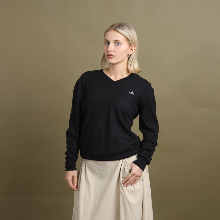 Vivienne Westwood V-Neck Jumper Black Women's M