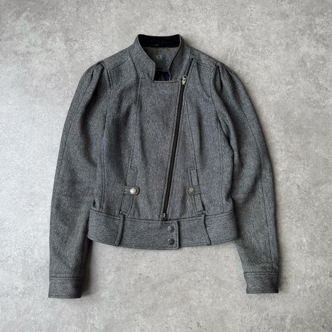 Armani Exchange Bomber Jacket Grey Women's UK 8